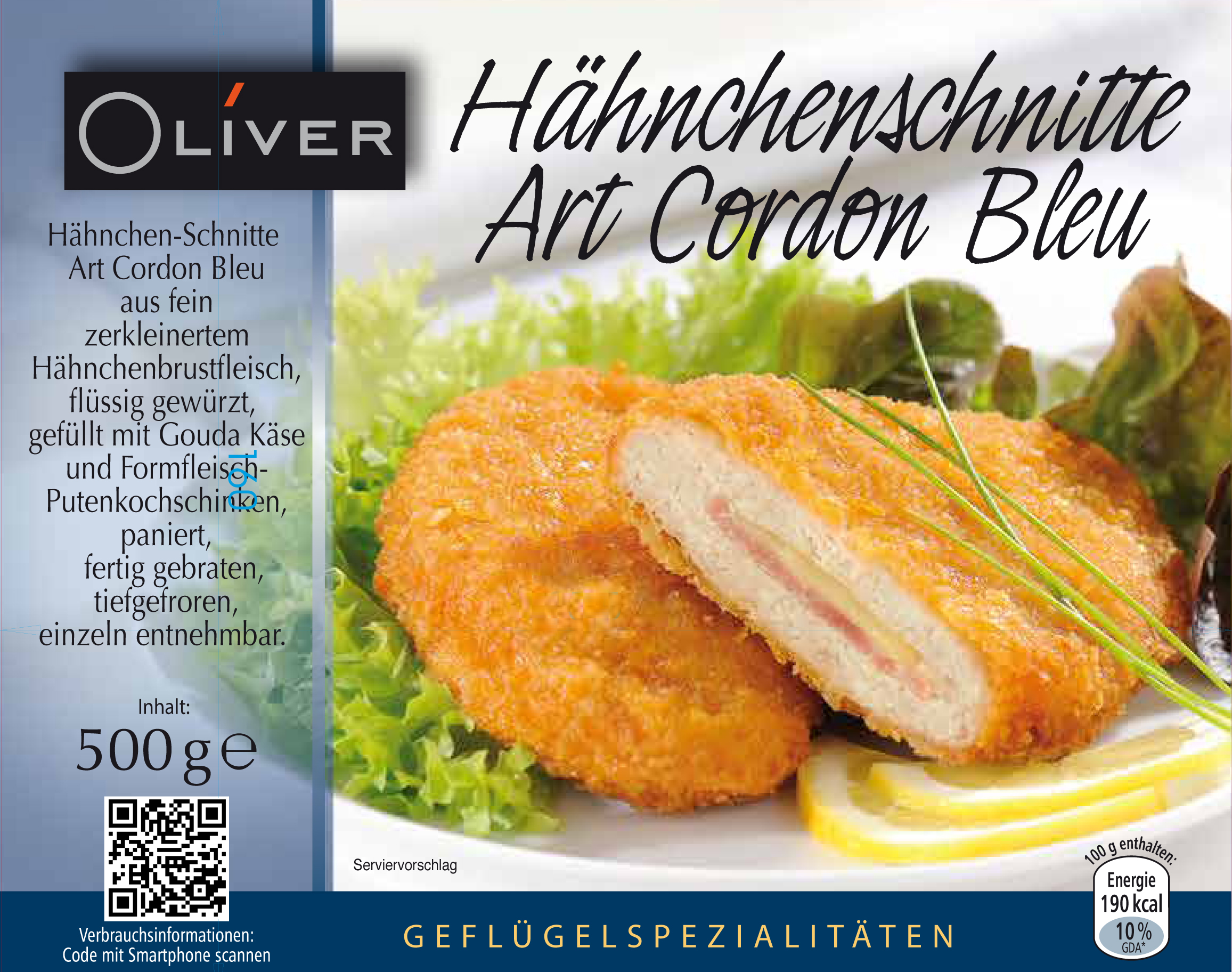 Hähnchenschnitte Art Cordon Bleu (500 Gramm) Plukon GmbH Huhn - verarbeitet  Lebensmittel / Getränke / Tabakwaren Fleisch / Wurst / Geflügel Fleisch und  Geflügel - verarbeitet · mynetfair
