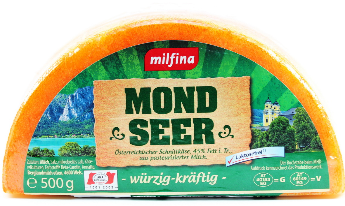 Mondseer Osterreichischer Schnittkase Wurzig Kraftig 45 Laktosefrei Ohne Gentechnik 500 Gramm Hofer Oesterreich Mynetfair